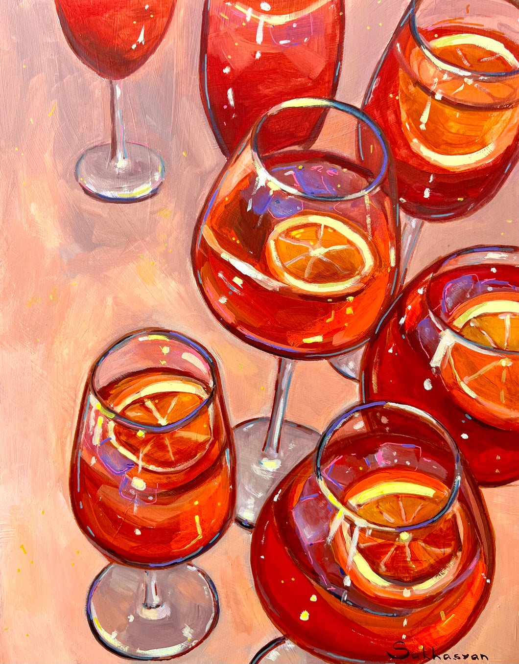Still Life with Aperol Spritz Coctails