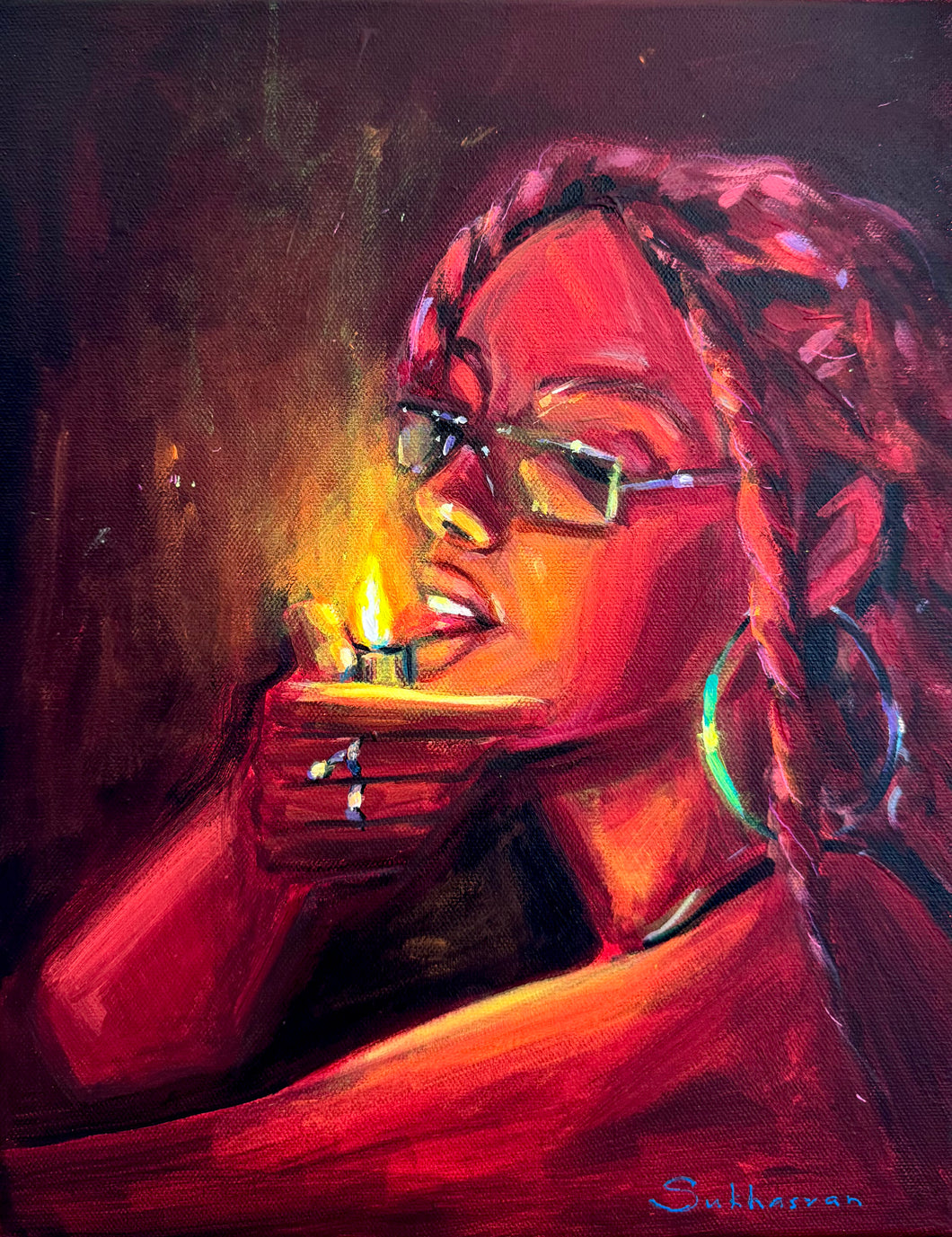 Young Woman with the Lighter