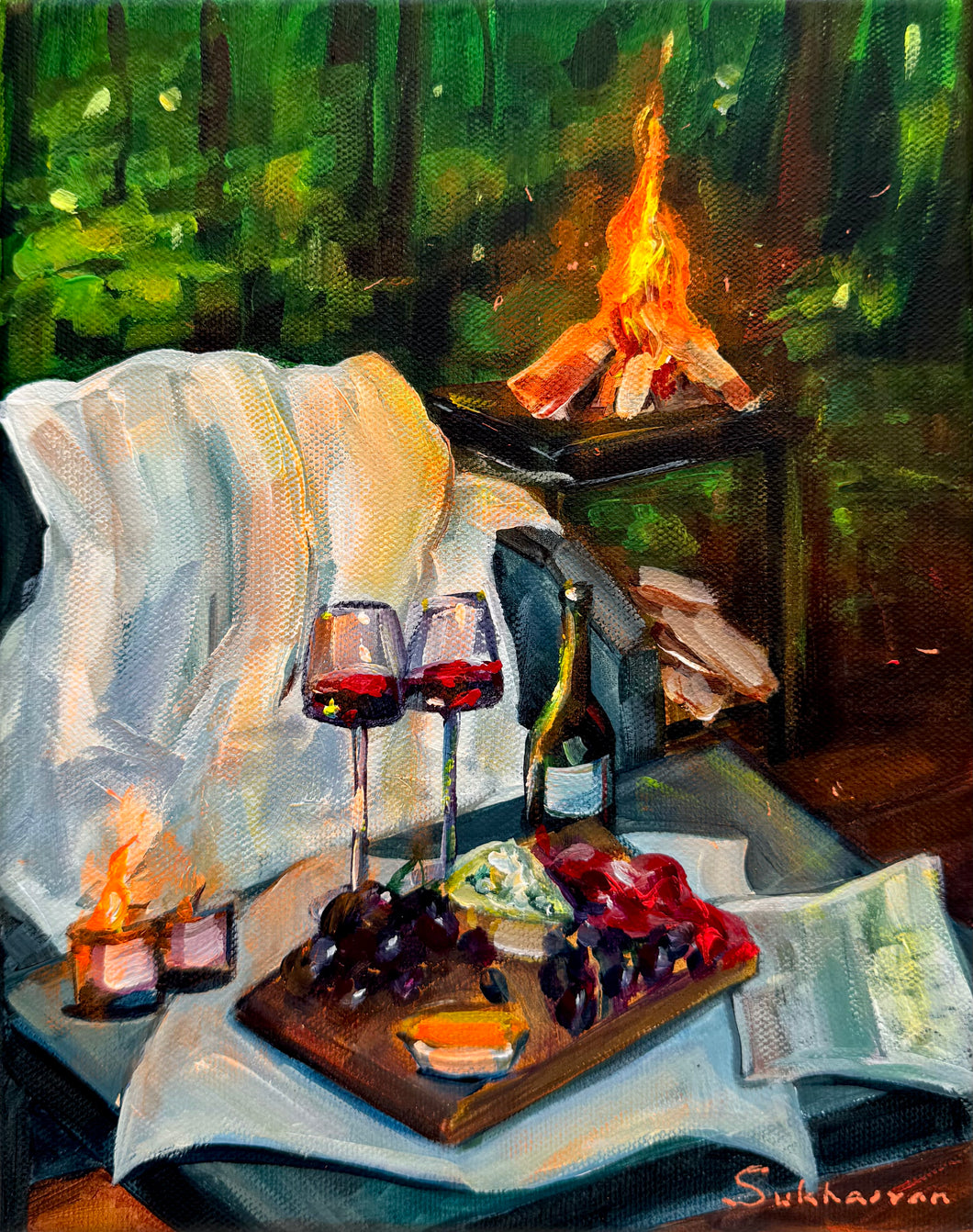 Cozy Evening by the Fire